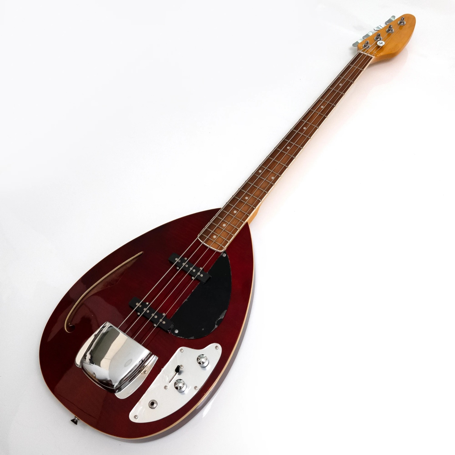 Bass Guitar Fretless - 4 Strings Semi Hollow Body Electric