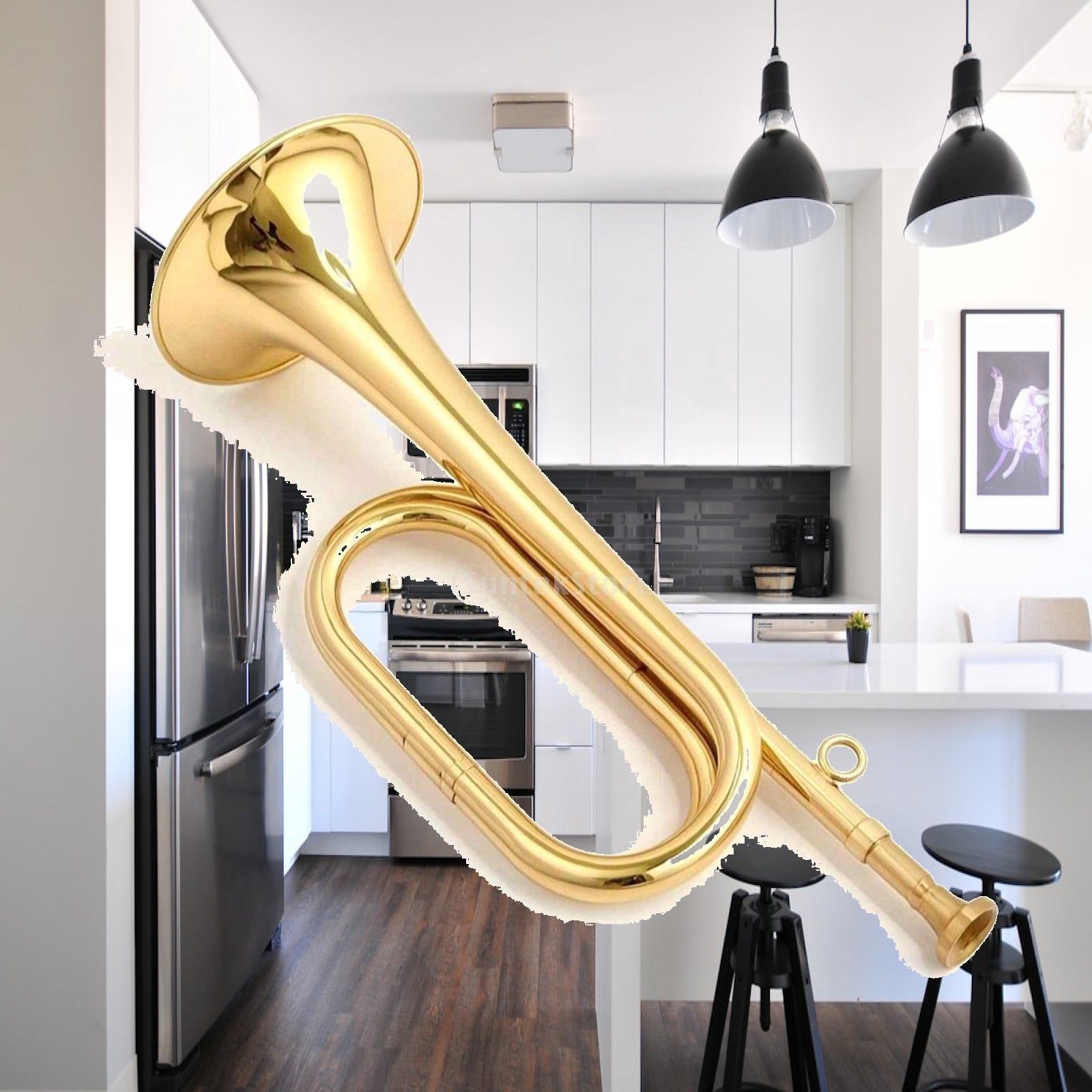 Musical Instrument Bugle - Mini Brass Musical Instrument Wind Horn