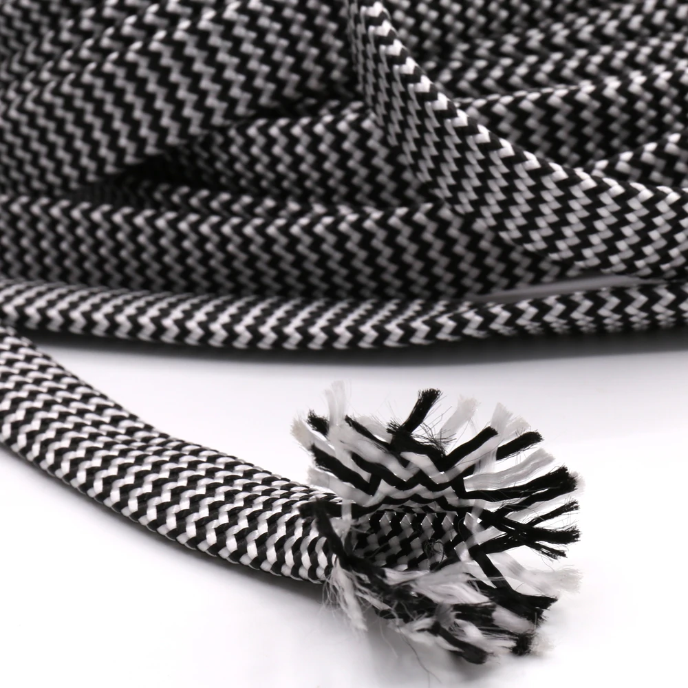 Musical Instrument Image - 10M PP Braided Sleeving White Black