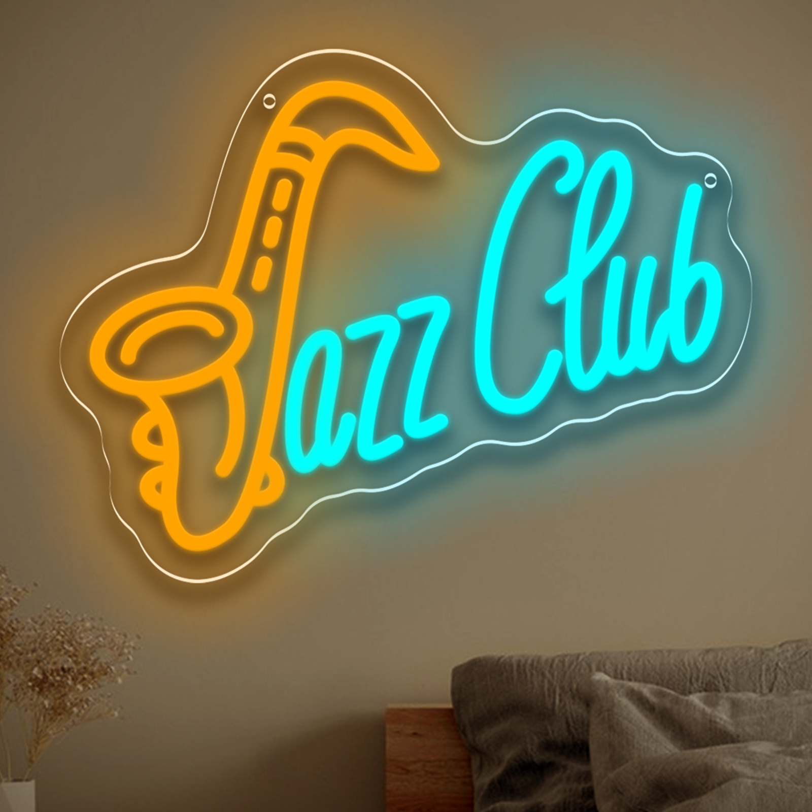 Jazz Club LED Neon Sign Saxoph - Musical Instrument Image review and price