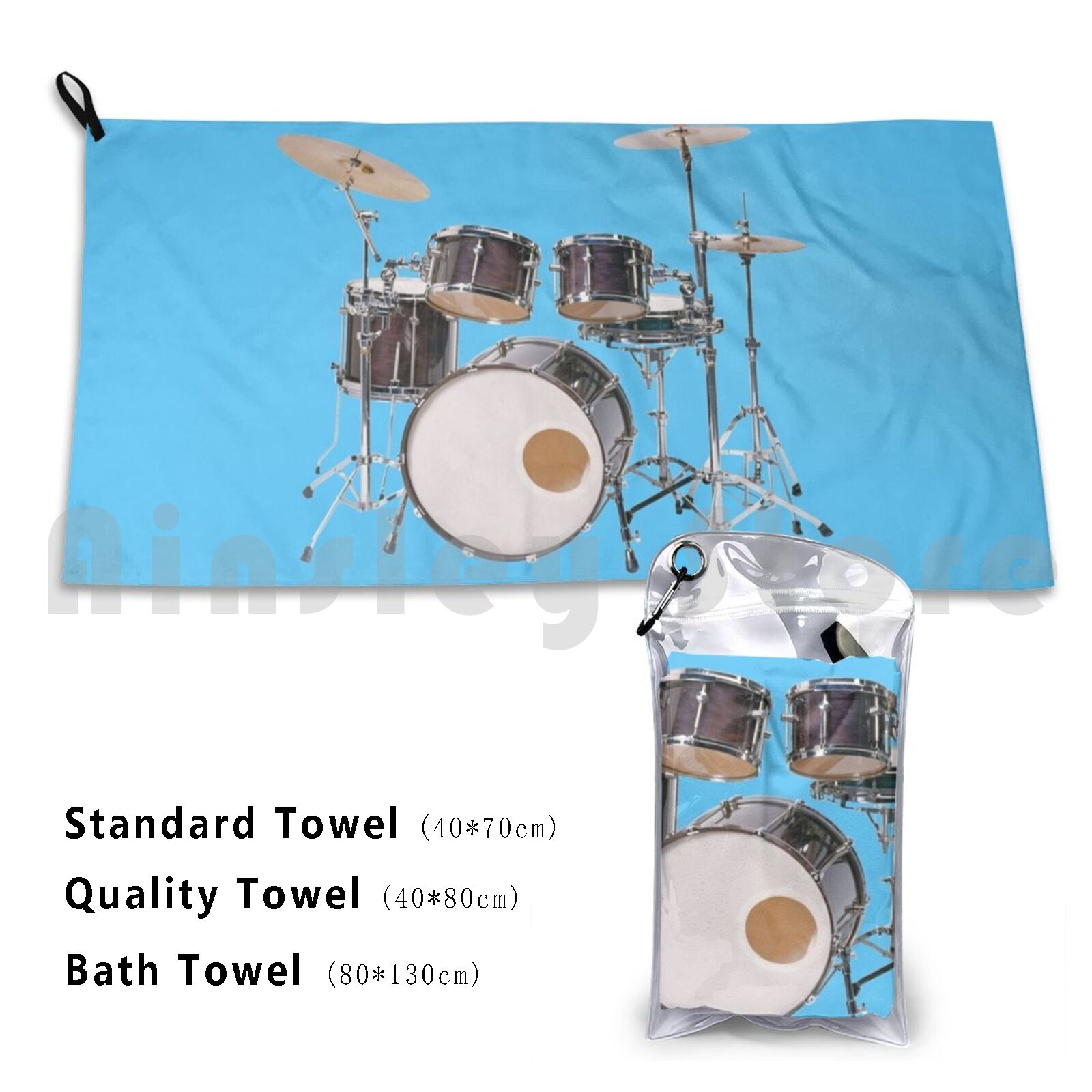 Drums Illustration Bath Towel  - Musical Instrument Image review and price