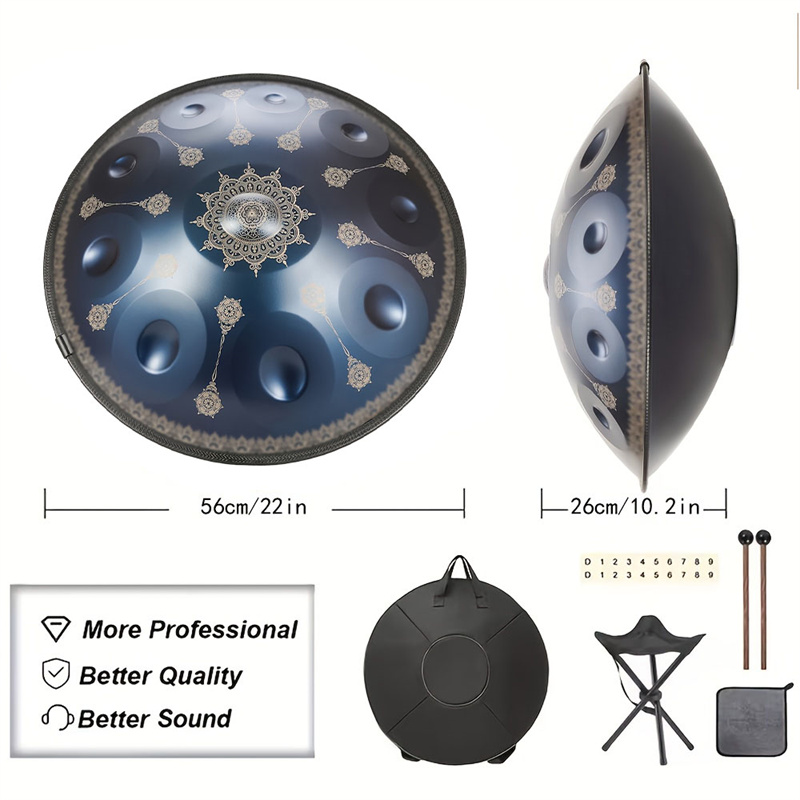 10 Notes Handpan Drum 22 Inch  - Musical Instrument With Hand review and price