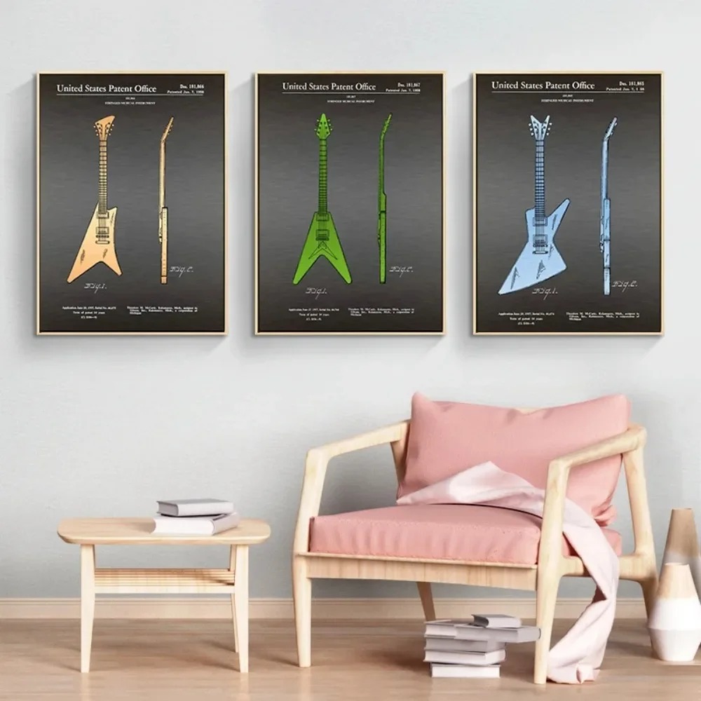 Electric Guitar Anatomy Poster - Musical Instrument Image review and price