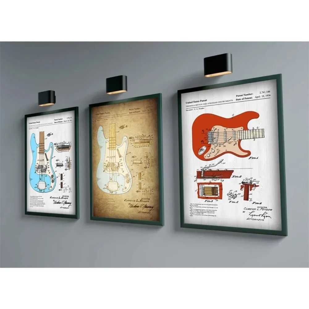 Electric Guitar Anatomy Poster - Musical Instrument Image review and price