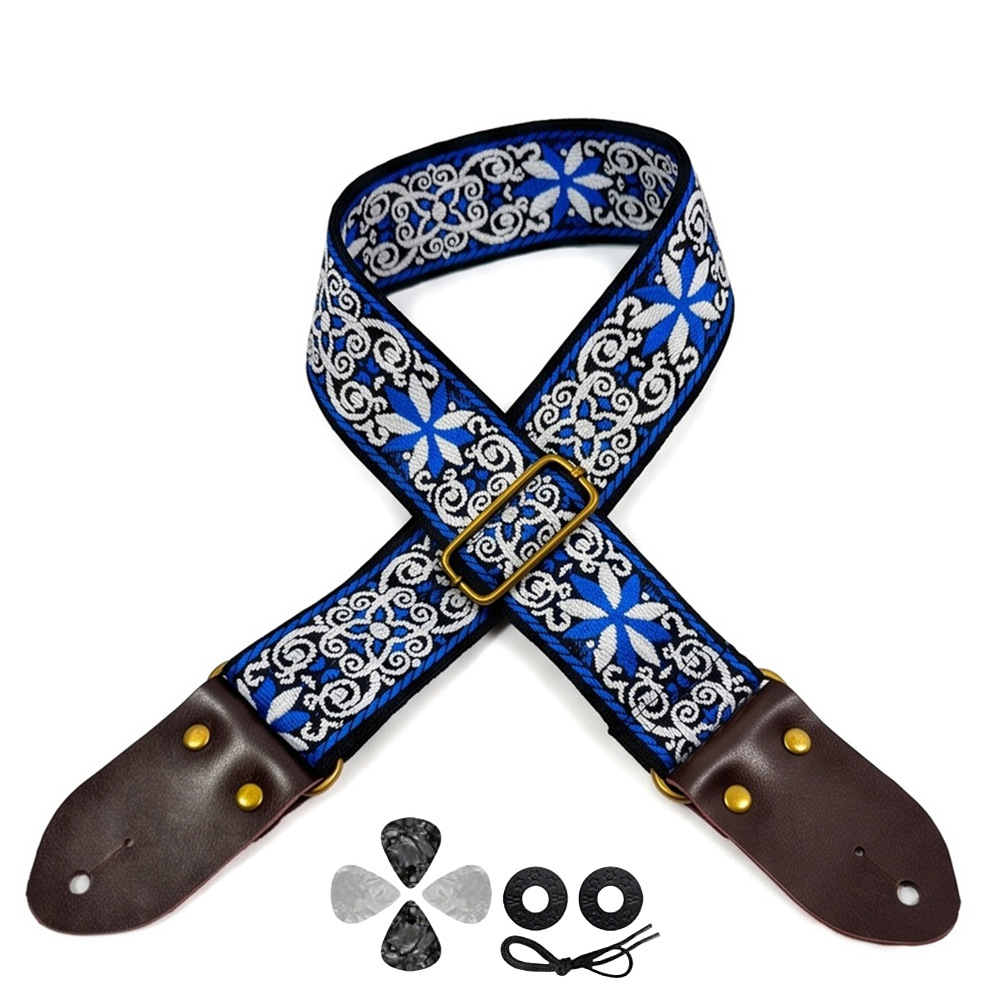 Embroidered Print Guitar Strap - Musical Instrument In English review and price