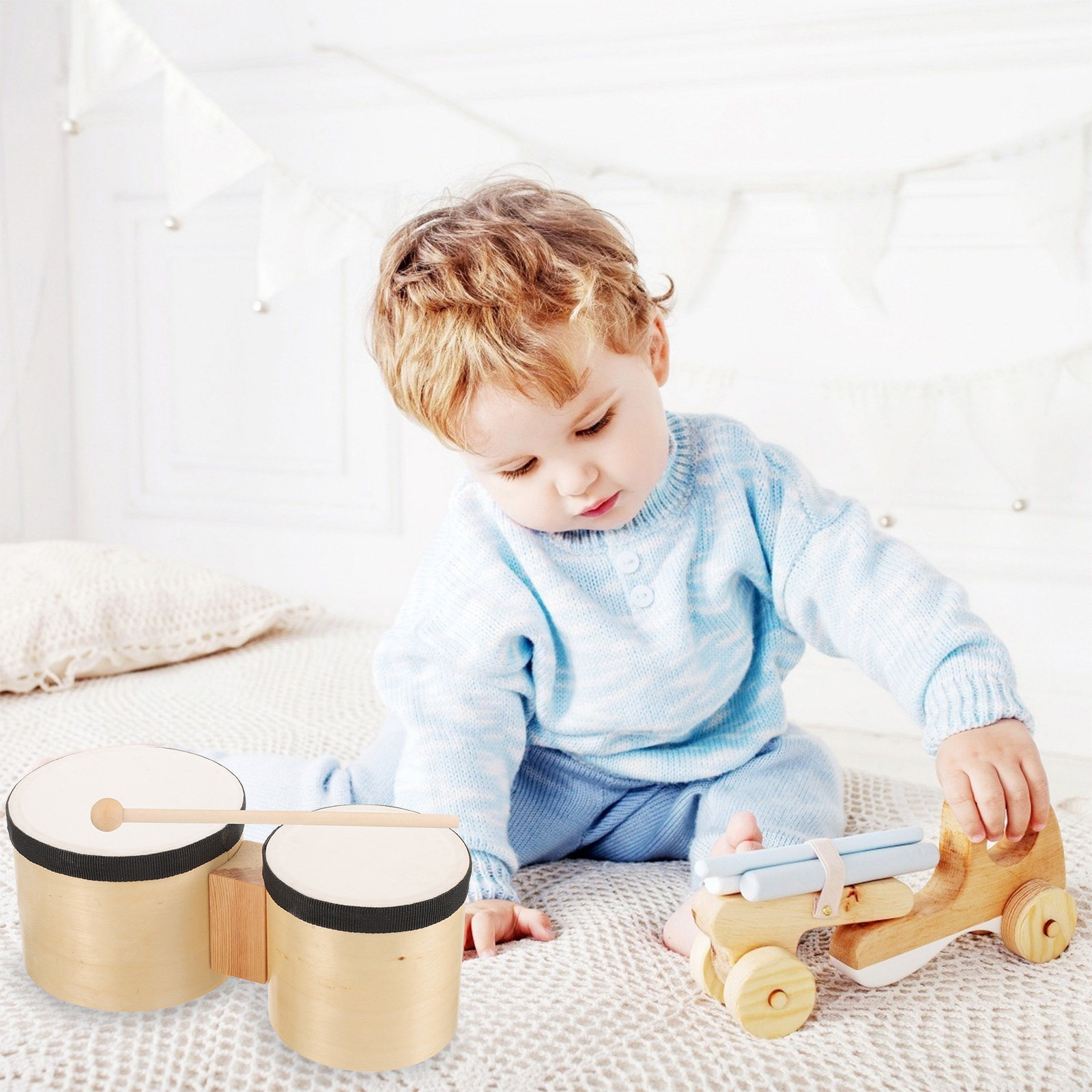 Drum Wooden Percussion Instrum - Musical Instrument With Hand review and price