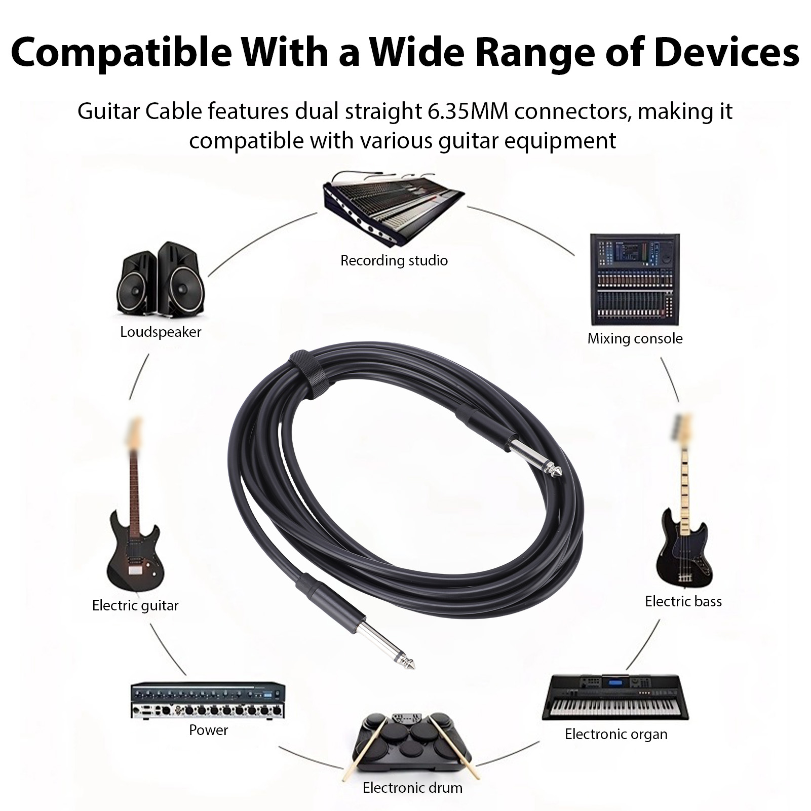 Guitar Cable 6.35mm Mono Sound - Musical Instrument Sounds review and price