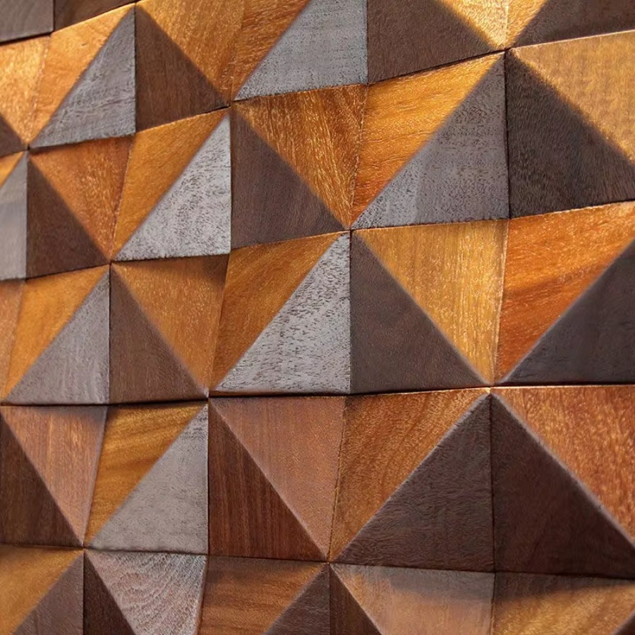 3D Triangle Solid Wood Mosaic  - Musical Instrument Image review and price