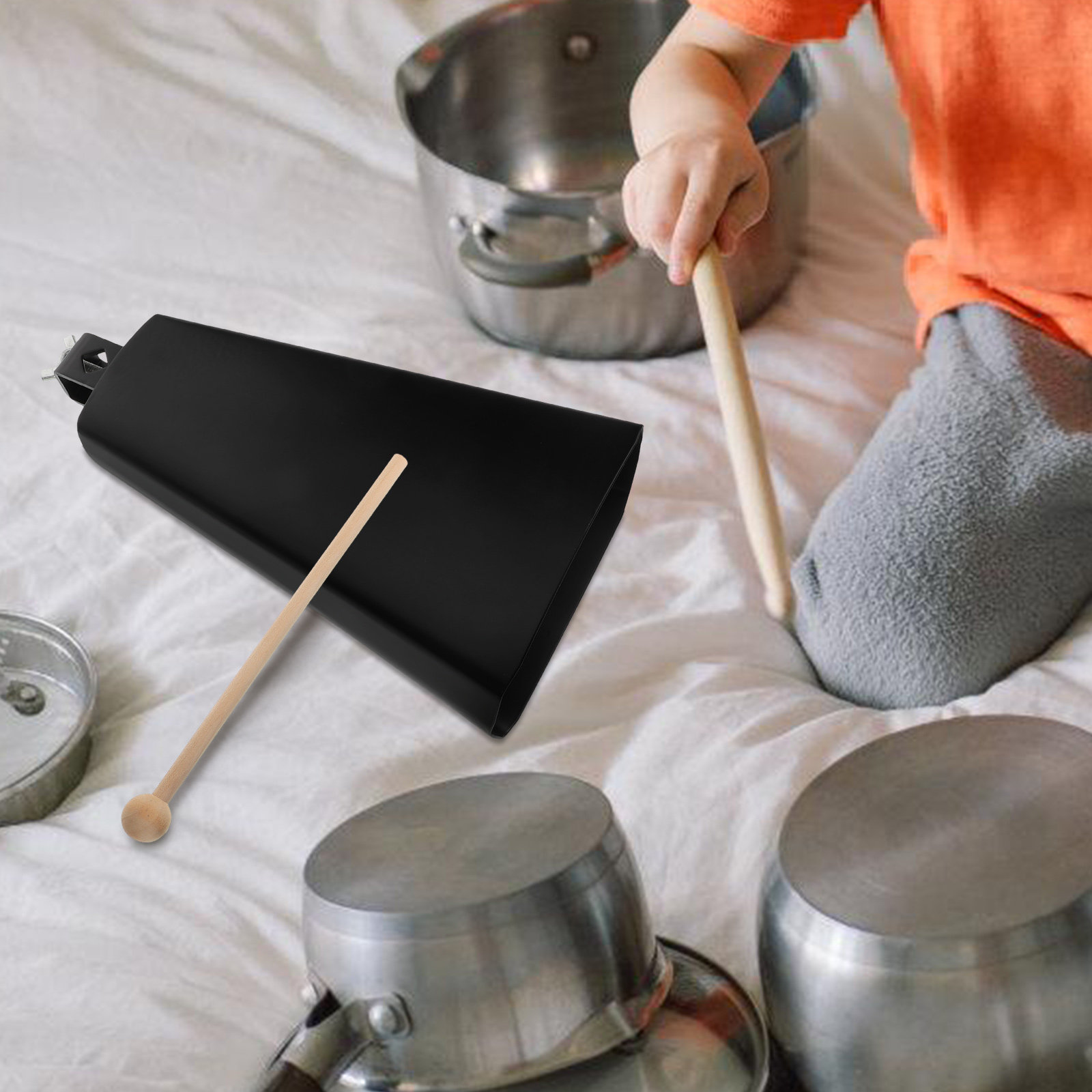 1Set Metal Cowbell Instrument  - Musical Instrument With Hand review and price
