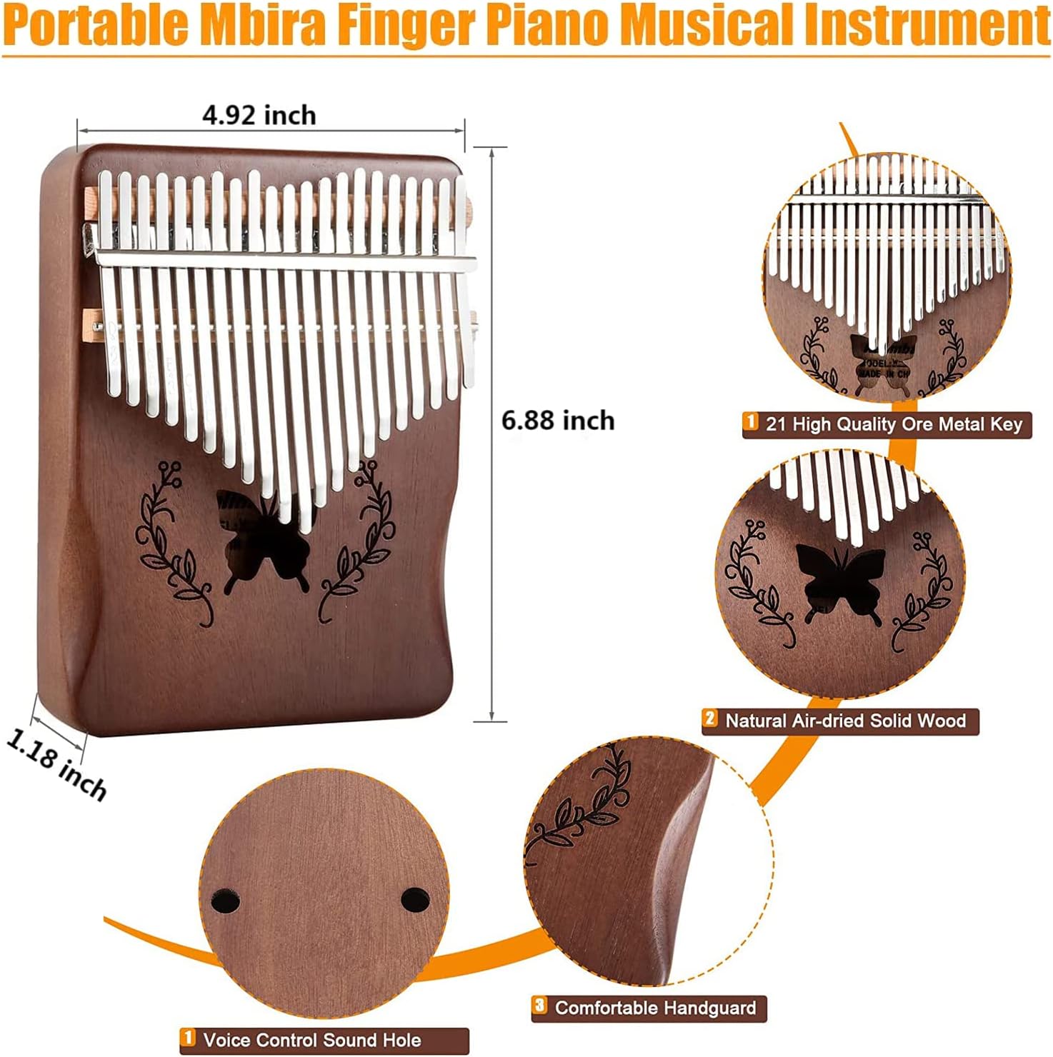 Kalimba 21 Keys Thumb Piano, N - Musical Instrument Kalimba review and price