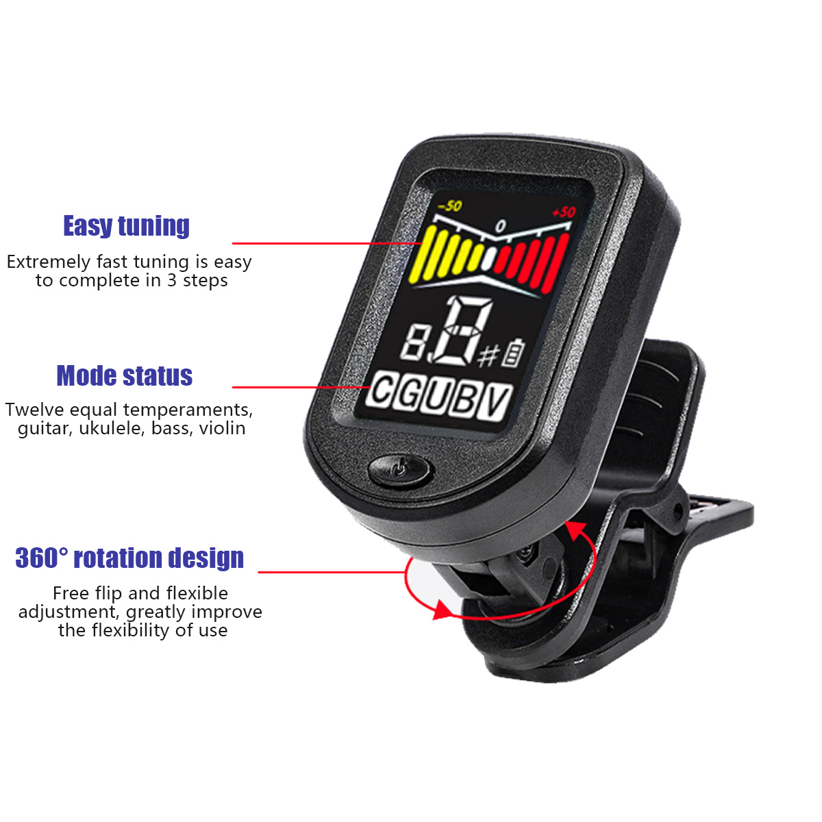 Clip-On Guitar Tuner with Regu - Musical Instrument In English review and price